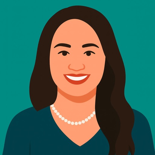 Illustrated portrait of Vicky, co-founder of Done & Done